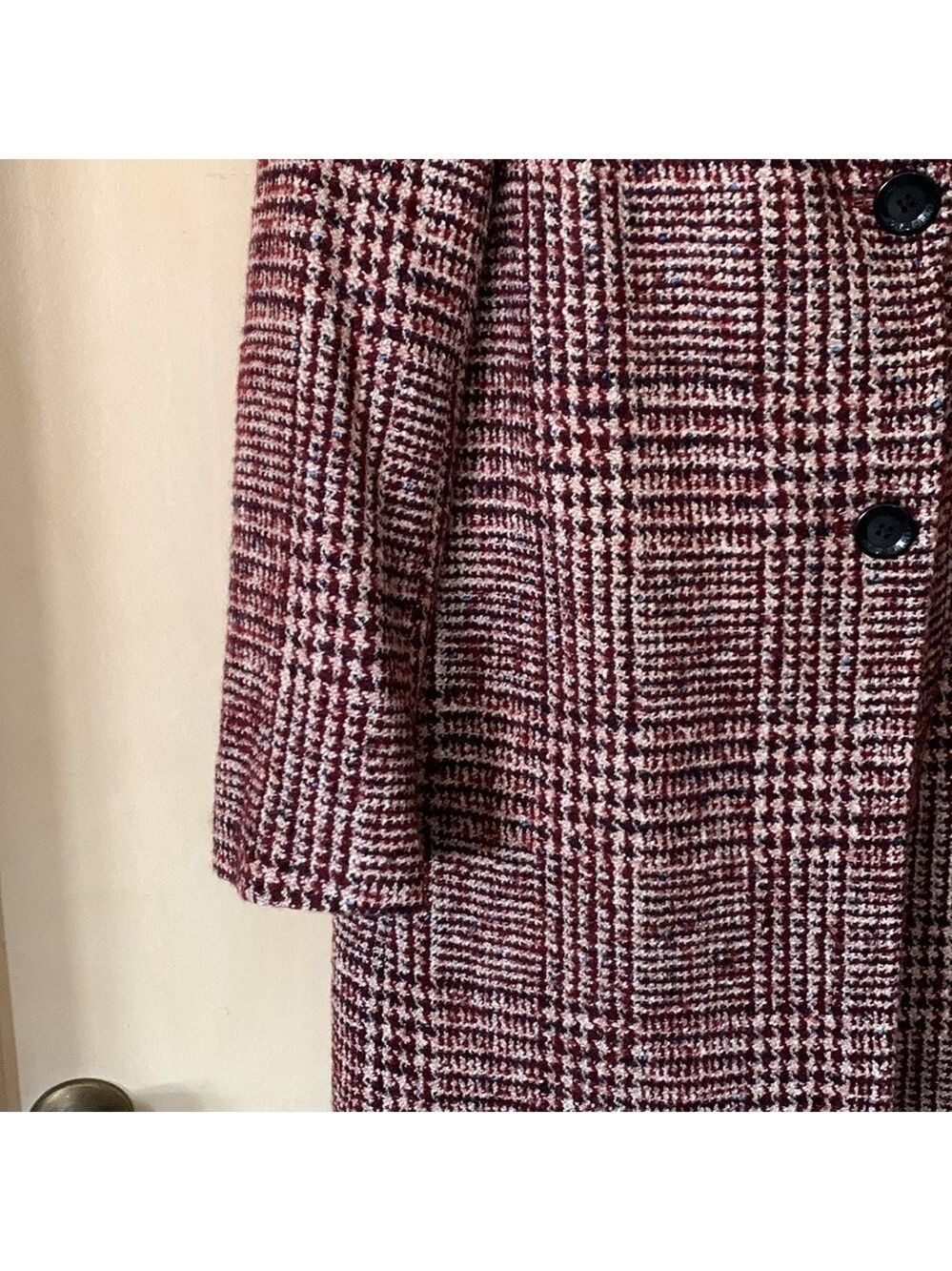 Sam Edelman red tweed knee length coat size 6 - Picture 5 of 14